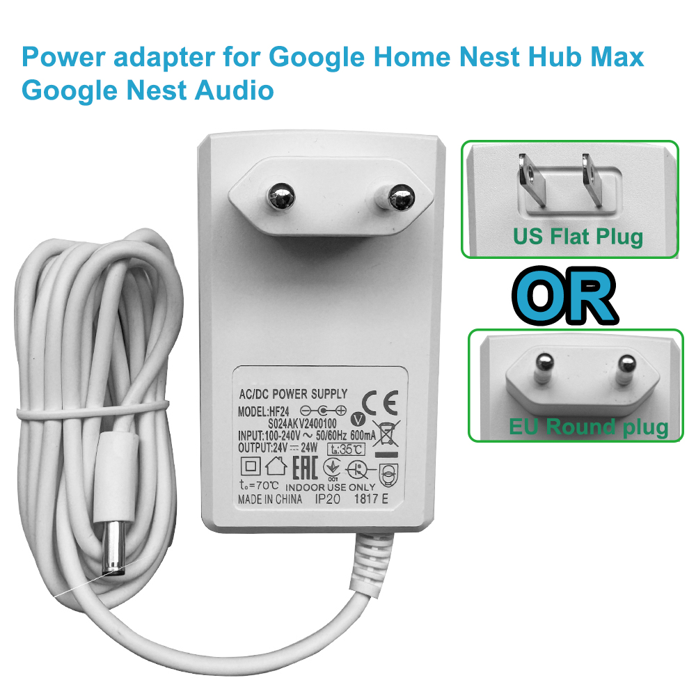 Google Speaker Nest Audio - Адаптер питания 24В для Google Home